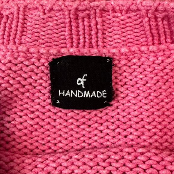 Anthropologie by handmade Chunky Knit Cotton Blend Crewneck Hand Knit Sweater - Picture 10 of 12